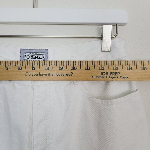 Vintage Forenza White Jeans Sz 12 100% Cotton Made In USA Zippered Ankles 1980s - Picture 11 of 14